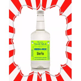 BONNIES SNAK SHAK Shaved Ice Syrup - SILVER FOX FLAVOR IN LONG NECK QUART SIZE-BEST IN USA