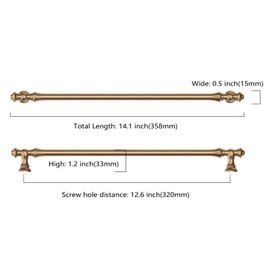 Asidrama 6 Pack 12.6 Inch(320mm) Champagne Bronze Kitchen Cabinet Handles, Cabinet Pulls Kitchen Cabinet Hardware for Cupboard Drawer Pulls