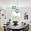 KCO Lighting Vintage Green Glass Pendant Light Gold Globe Pendant