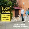 Bigtime Reflective Dog Slow Down Signs - Durable Metal Caution