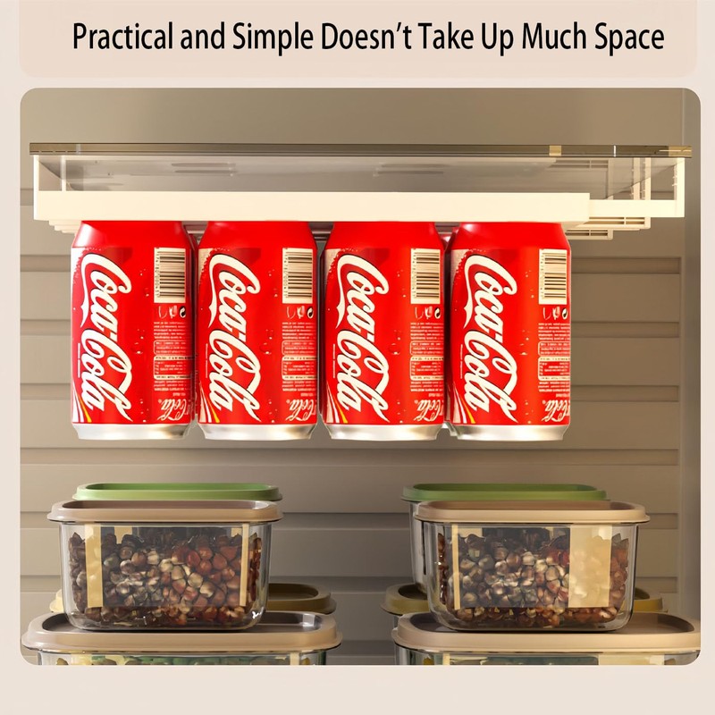 HOMTERN 2-Pack Fridge Organisers,kitchen Drawer Organiser,Beverage Storage,Refrigerator Drink Storage,Effective Space-Saving