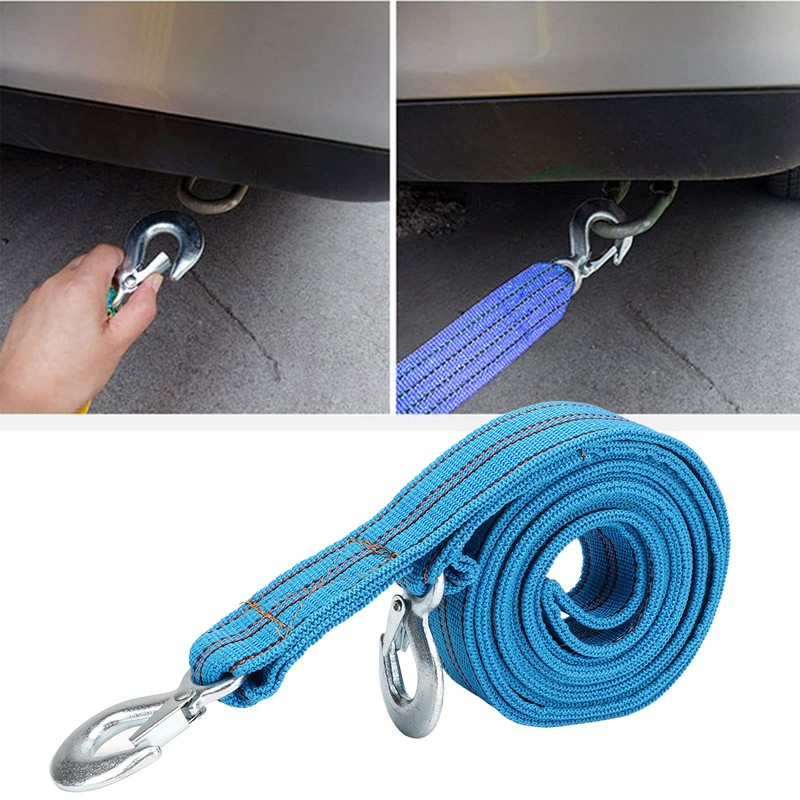 QANYEGN Nylon Tow Strap with Hooks, Vehicle Heavy Duty Recovery