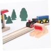 KOMBIUDA 2Pcs Wooden Train Track Stop Accessory DIY Assemble Blocks