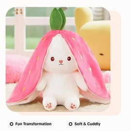 13 Inch Cute Rabbit Plush Toy, Fun Transforming Stuffed Toy, Soft Plush Toy For Kids & Adults, Mother's Day Gift, Gift for Mom, Play Kids Toys