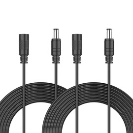 2-Pack 10ft DC Extension Cord 5.5mm x 2.1mm, Universal DC 12V Power Extension Cable for Security Camera, LED Strip, CCTV IP Surveillance, 5V 9V 24V 12 Volt Male to Female Plug Supply Adapter