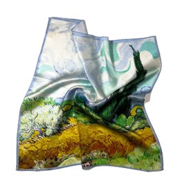 Shanlin 100% Mulberry Silk Square Scarf in Gift Box (21x21) (SummerClouds)