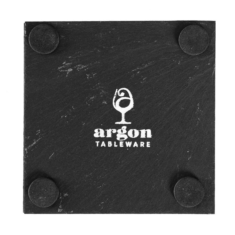 Argon Tableware Square Slate Coasters - 10cm - 6 Piece