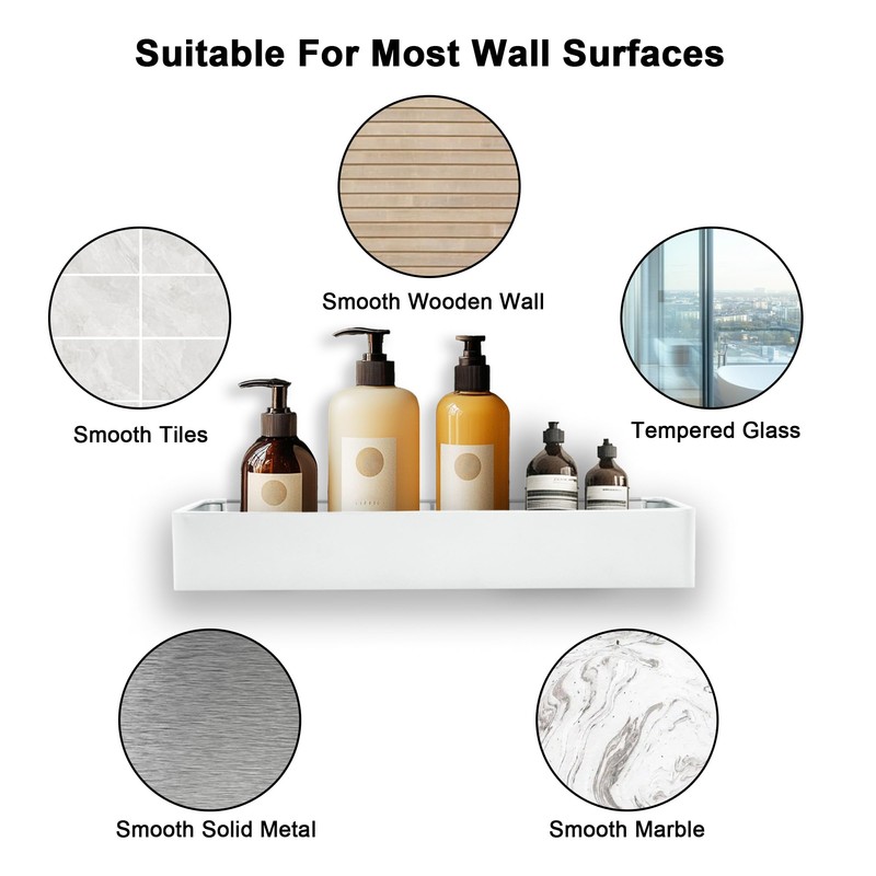 Shuntong Premium Shower Caddy, 2 Pack White, Rustproof Stainless Steel