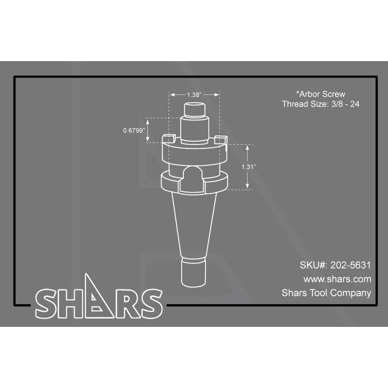 Shars 3/4" NMTB 30 NMTB30 Shell Face Mill Holder Arbors