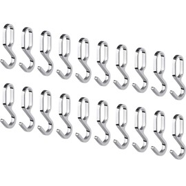 Gedotec Hanging Hooks for Wardrobe Rail Oval Cupboard Tube S-Hooks Metal Polished Chrome Wardrobe Hooks for Clothes Rail 30 x 15 mm Pack of 20 Design Coat Hooks Hanger for Furniture Rails