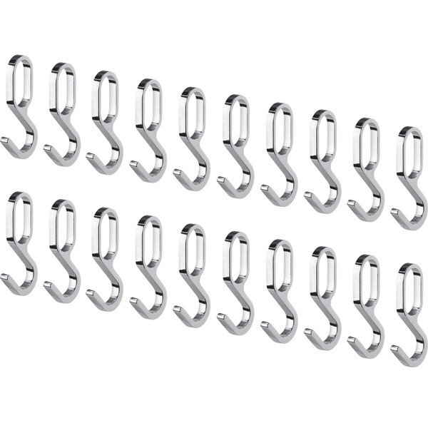 Gedotec Hanging Hooks for Wardrobe Rail Oval Cupboard Tube S-Hooks
