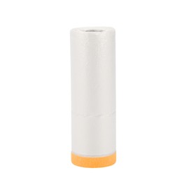 Partuto 1 Pcs Universal Pre-Taped Masking Film Plastic Cover PE Film Paper White Orange 110x2000cm / 65.62ftx43.31