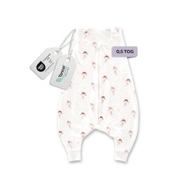 TRÄUMELAND Baby Sleeping Bag with Feet 0.5 TOG Mermaid, Summer Pajamas, Lightweight, Breathable Baby Sleeping Bag, Oeko-Tex 100 Certified