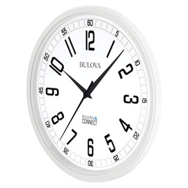 Bulova Accuracy Connect Wall Clock C5002, 12.5", White
