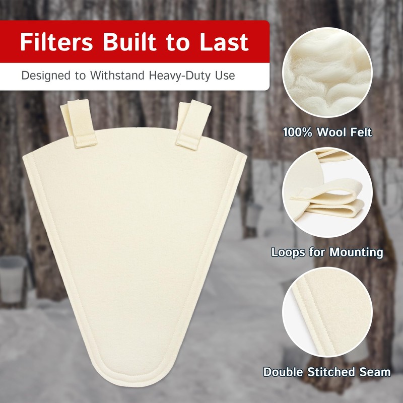 The Felt Store Wool Maple Syrup Filter Cone - Heavy