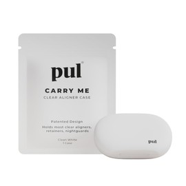 PUL Clear Aligner & Retainer Case – for Invisalign, Partial Dentures, Mouth & Night Guards, PUL Removal Tool, Dental Removables – Plastic Holder w/Secure Magnet Closure, Sleek & Slim Design – White