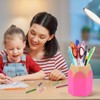 MAINOSHY 5 Pack Pencil Holder Cup, Plastic Pen Vase Pencil