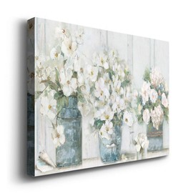 Wexford Home Landscape Canvas Wall Art Abstract Floral Forest Modern Pictures Artwork Decoration for Living Room Kitchen Bathroom Office, Ready to Hang, cottage mantle, 32x48