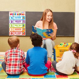 D4DREAM Voice Level Chart for Classroom - Voice Level Classroom Rules Posters Policies Educational Poster for Classrooms Decor Classrooms Posters Elementary for Back to School Teachers Supplies