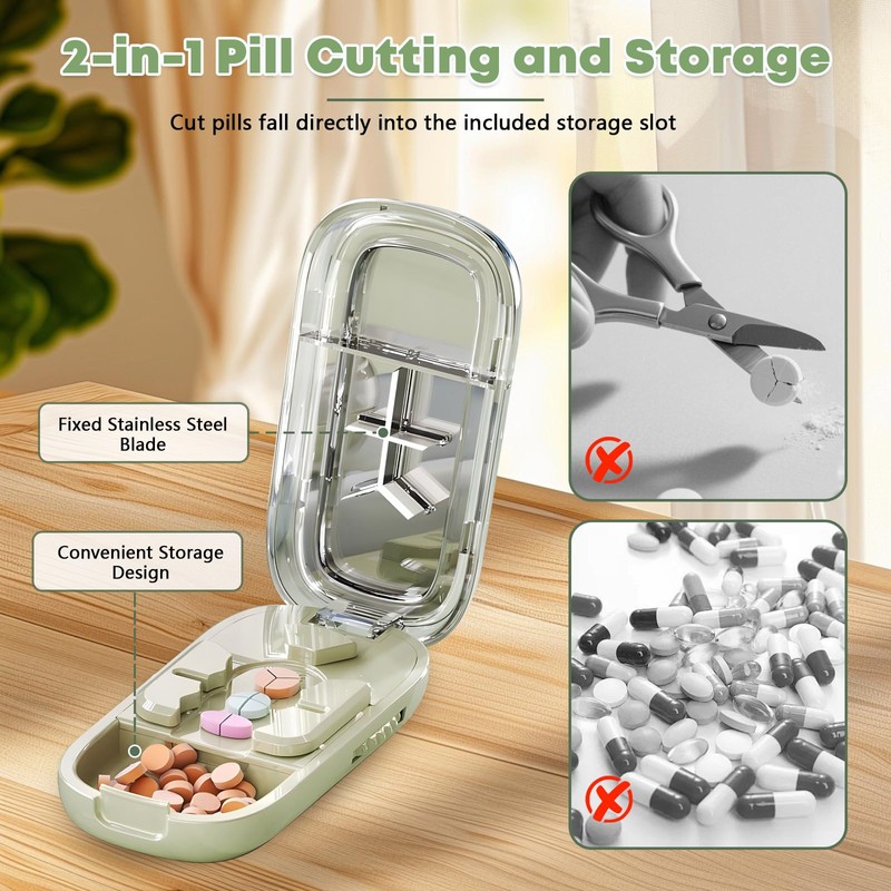Pill Cutter, New Adjustable Pill Cutters Splitter for Small &