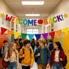 Glitter Welcome Back Banner Glitter Pennant Banner for Welcome Back