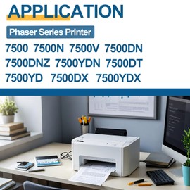 Phaser 7500 Toner Cartridge High Yield Replacement Xerox 7500 106R01436 106R01437 106R01438 106R01439 Toner Cartridge Compatible for Xerox Phaser 7500 7500N 7500DN Printer(4-Pack,BK/C/M/Y)