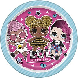 Unique 20905EU LOL Surprise Eco-Friendly Paper Plates 23 cm Party Pack of 8 Multicoloured