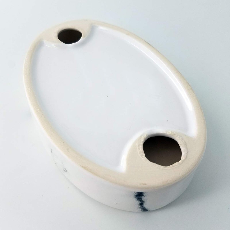 EVIDECO 6482602 Marble Collection Bath Soap Dish Cup Dolomite White,