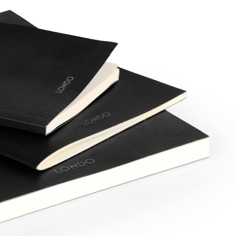 Londo Soft Cover Notebook, Blank Sketch Book, Unlined Design (Pack