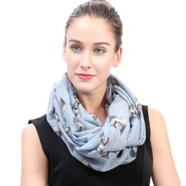 Lina & Lily Women's Loop Scarf Round Scarf Yorkshire Terrier Yorkie Dog Pattern, blue