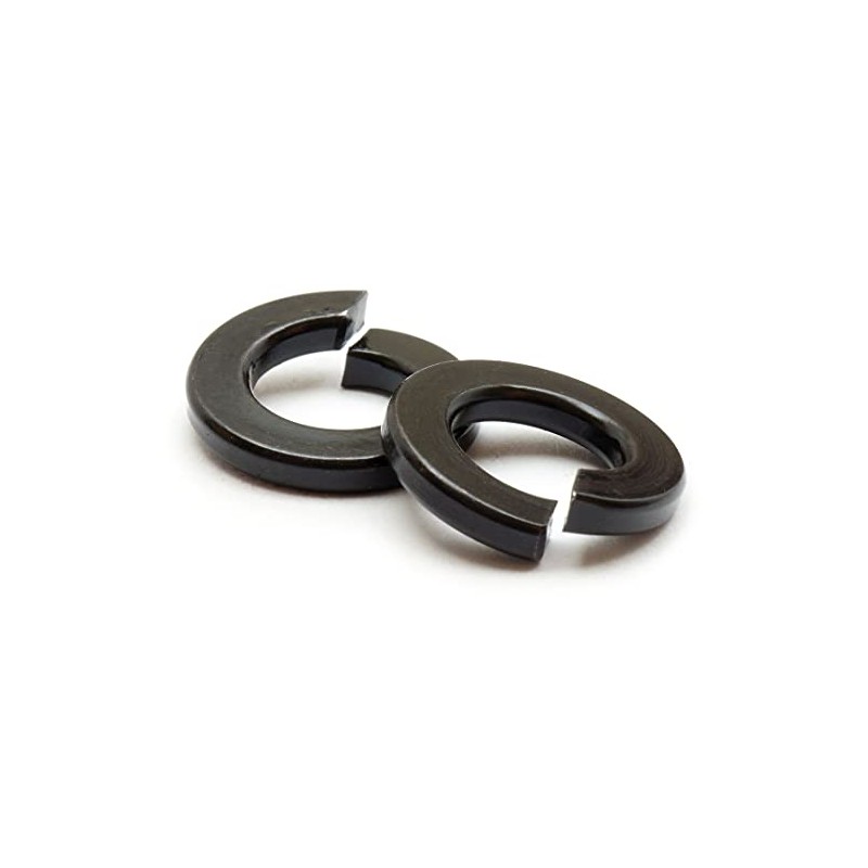 MonsterBolts - 1/4" Split Lock Washers, Alloy Steel, Black Oxide,