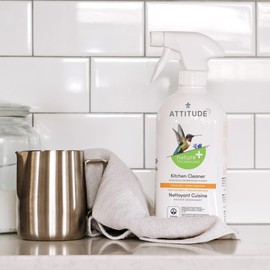 ATTITUDE Kitchen Cleaner Spray, EWG Verified, Powerful Degreaser, Cuts Grease & Grime, Plant-Based & Vegan, Citrus Zest Scent, 27.1 Fl Oz (Pack of 3)