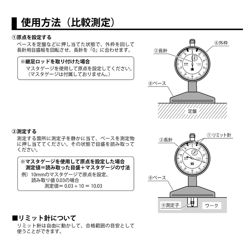 Niigata Seiki SK DD-205 Dial Depth Gauge, Max 8.1 inches