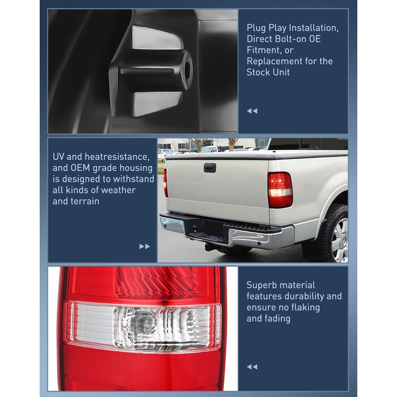Nilight Taillight Assembly Compatible with 2004 2005 2006 2007 2008