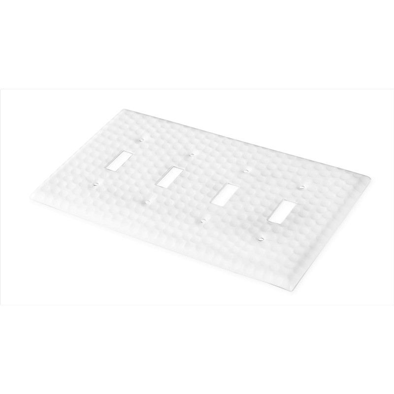 Monarch Abode 4-Gang Toggle Wall Plate, Hand Hammered Metal Switch