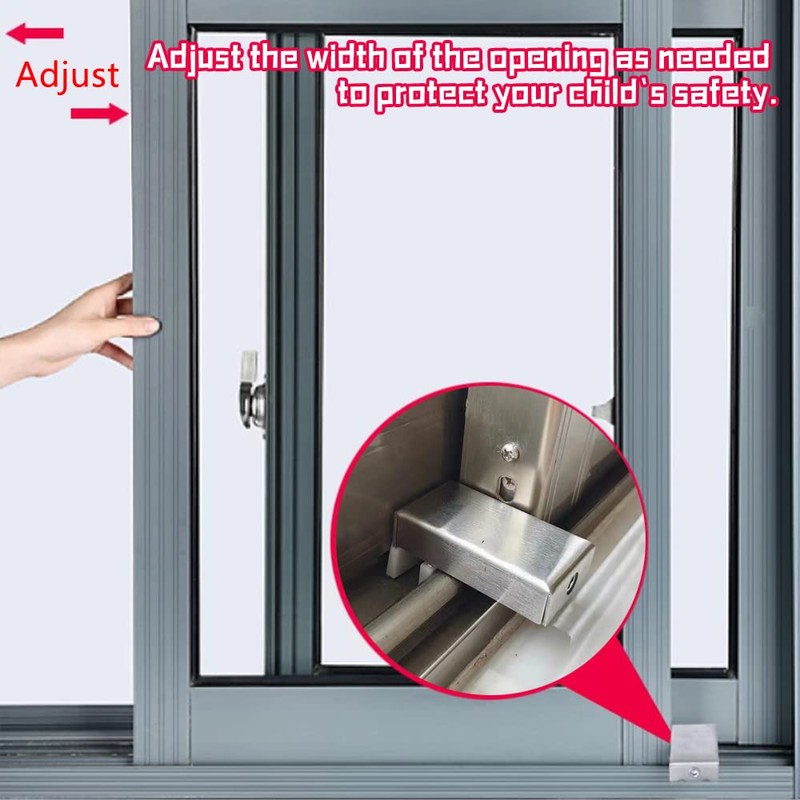 2 Pack Sliding Door Safety Lock - Child Proof Window