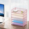Marbrasse 2 Pack Desk Organizer with Handle, 6 Tier Paper