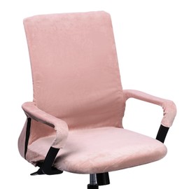 PATIKIL Office Chair Cover 45" Desk Chair Cover Elastic Universal Computer Seat Slipcover with Armrest Cover for Office Chair Home Desk Seat, Pink