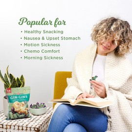 GIN GINS Original Ginger Chews – 100% Natural Candy by The Ginger People – Individually Wrapped Healthy Treats - Made with the Fresh Rhizome – Original Flavor – 3oz Bag – Pack of 12