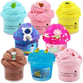 8pack Slime Kit with Sprinkles, Stretchy Texture, Stress Relief Toy, Party Favors, Easter Basket Fillings