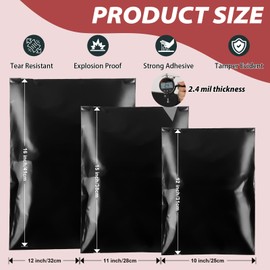 Oududianzi Variety Poly Mailers, 30PCS Black Shipping Bags, Plastic Packaging Bags, Self-Seal Polymailers, Mailers Poly Bags, Assorted Shipping Envelopes for Small Business (10x12, 11x15, 12.5x16)