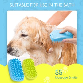 Nobleza Pack of 2 Dog Brush, Short Hair, Soft Rubber Curl for Dogs and Cats with Massage Effect, Dog Bath Brush, Innovative Dog Brush for Gentle Grooming