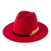 HUDANHUWEI Women's Wide Brim Fedora Panama Hat with Metal Belt