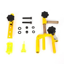 KinHall Archery Parallel Bow Vise and Bow String Leveling Combo Set, Universal Adjustable Metal Composite Bow Target Tool Hunting Shooting Professional Gear Accessories (Gold)