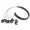 MCIO 8i to 8xSATA3.0 Cable 19.7 Inch Silver Plated OFC