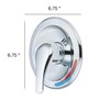 Olympia T-2303 Elite Single Handle Valve Trim Set Chrome