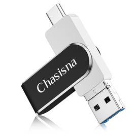 Chasisna USB Flash Drive for Phone 256GB 3 in 1 Memory Stick with USB, i0 S and Type-C Port, Compatible with Phone, Pad, PC and Android - No App Required