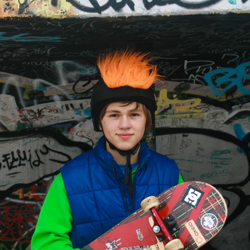 COOLCASC Orange Hair Multisport Helmet Cover