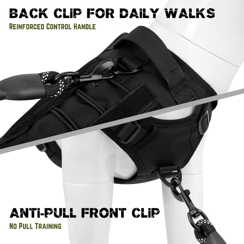 Plutus Pet Tactical Dog Harness, All Metal Buckles, No Pull