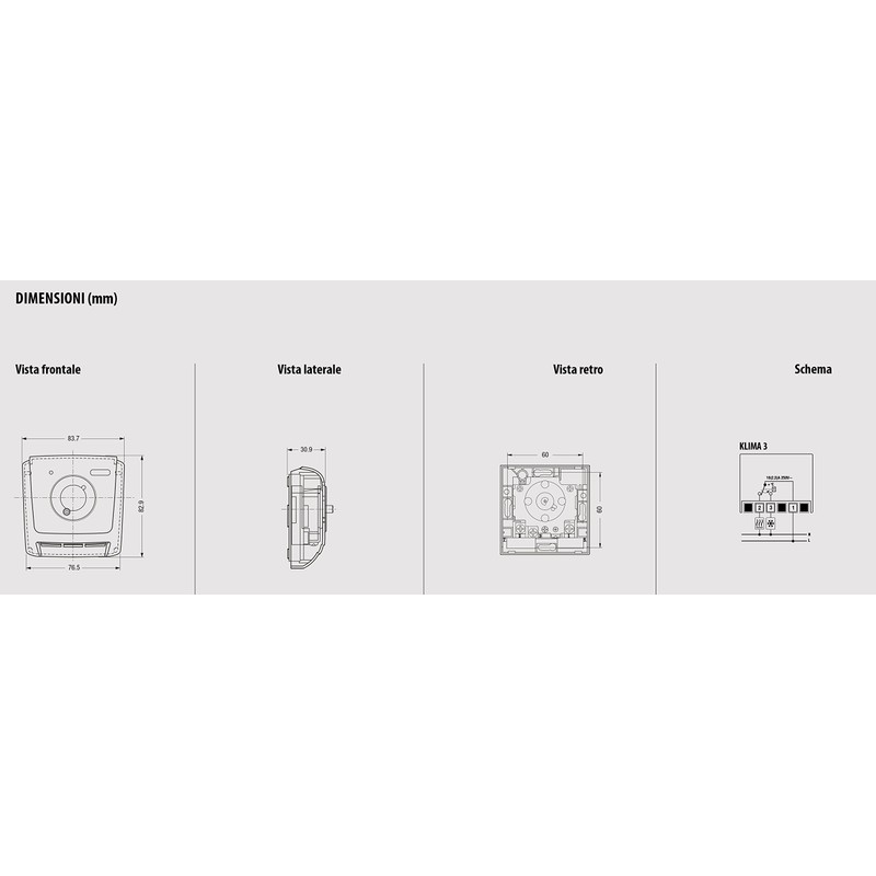 Vemer Klima 3 VE019600 Wall Mounted Gas Expansion Thermostat White